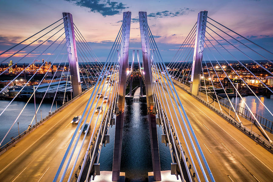 Aerial view of the New Goethals Bridge Photograph by Mihai Andritoiu
