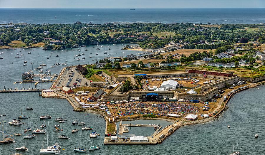 Boat Photograph - Aerial View of the Newport Jazz Festival by Mountain Dreams