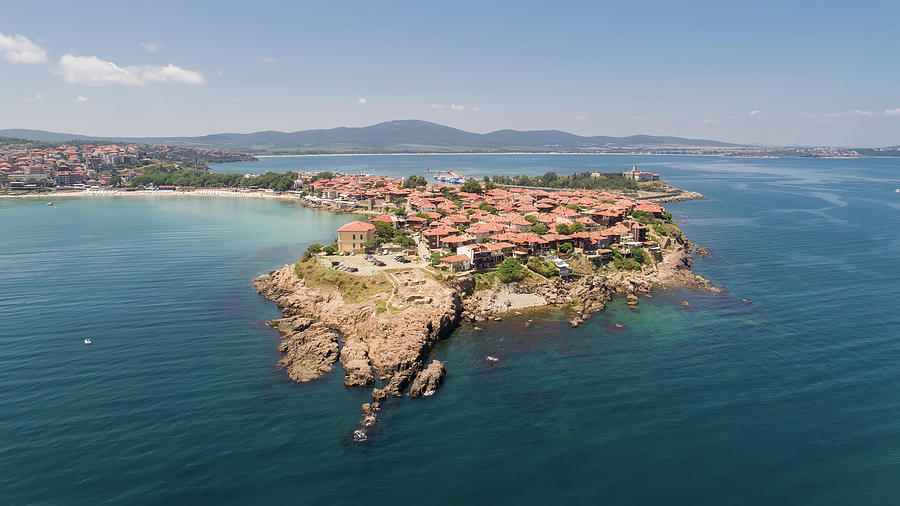 Aerial View Of The Old Town Of Sozopol. Sozopol Is An Ancient Seaside Town Near Burgas, Bulgaria Photograph
