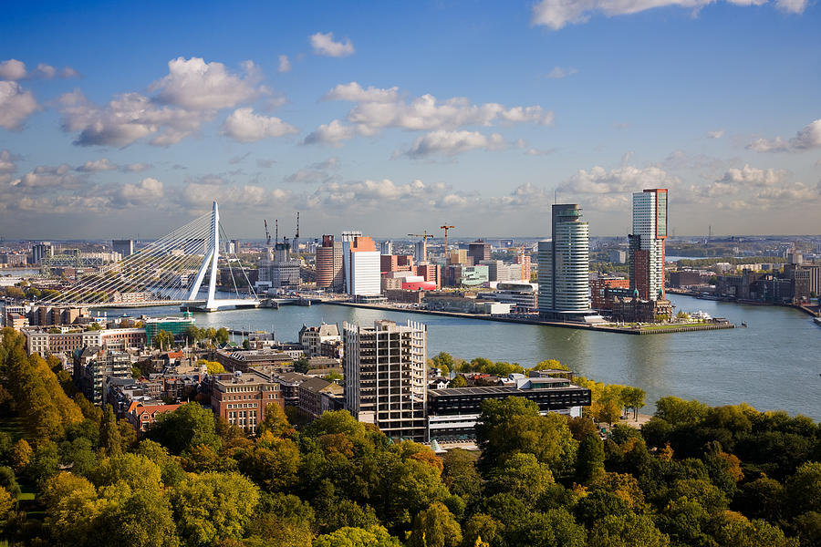 Aerial view of the Rotterdam skyline Photograph by Opla