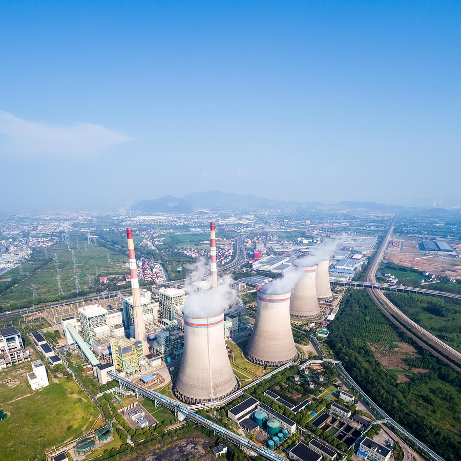 Aerial View Of Thermal Power Plant Photograph by Silkwayrain