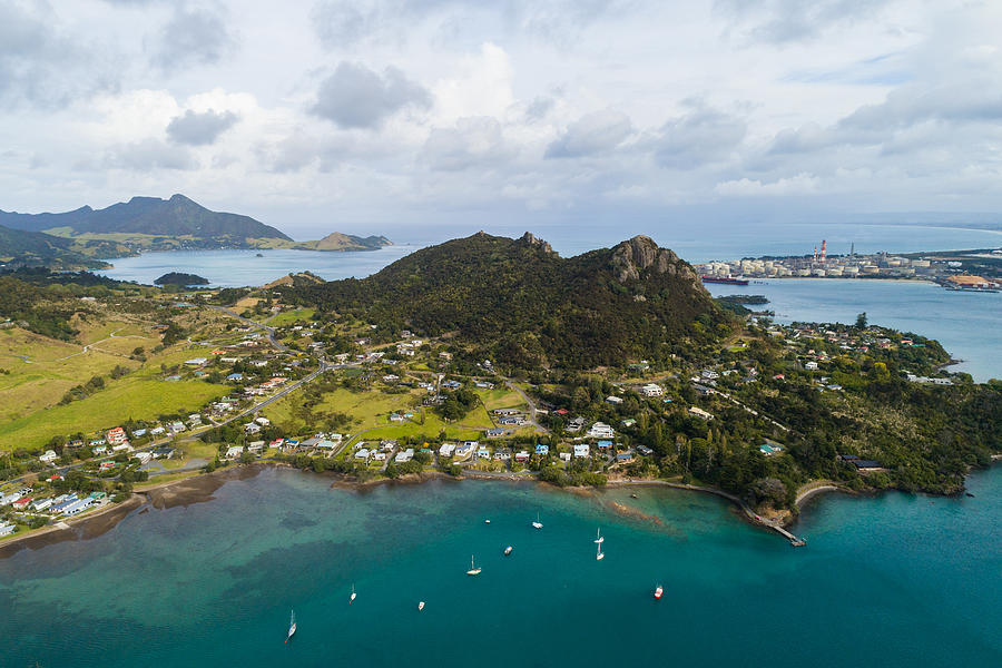 Aerial view of Whangarei Heads, North Island, New Zealand. Photograph by Nazar_ab