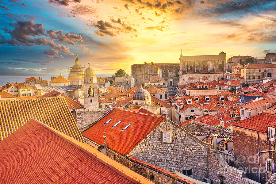 aerial view on Dubrovnik sunset Digital Art by Benny Marty aerial view on Dubrovnik sunset Digital Art by Benny Marty