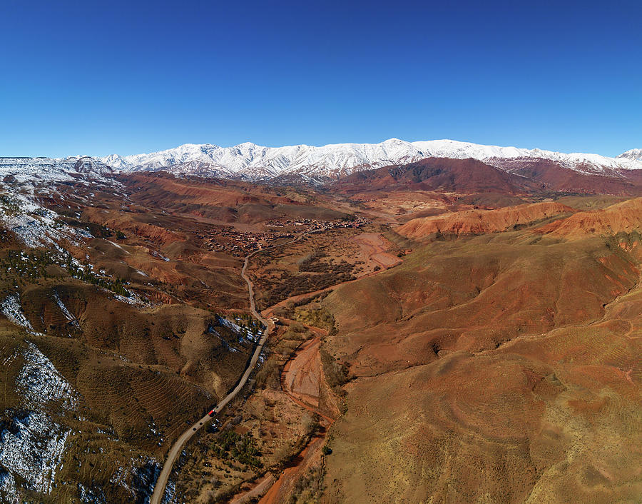Aerial view on road in Atlas Mountains Photograph by Mikhail Kokhanchikov