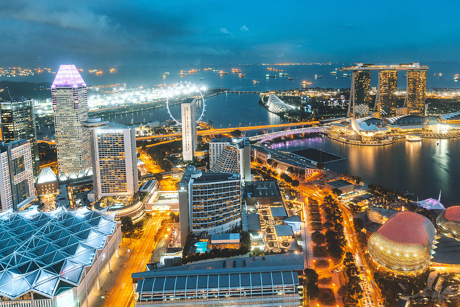 Aerial View Over Singapore Photograph by Nikada
