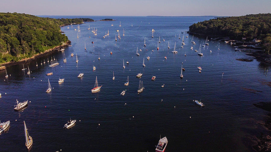 Aerial Views of Rockport Harbor Photograph by Emily Cannon