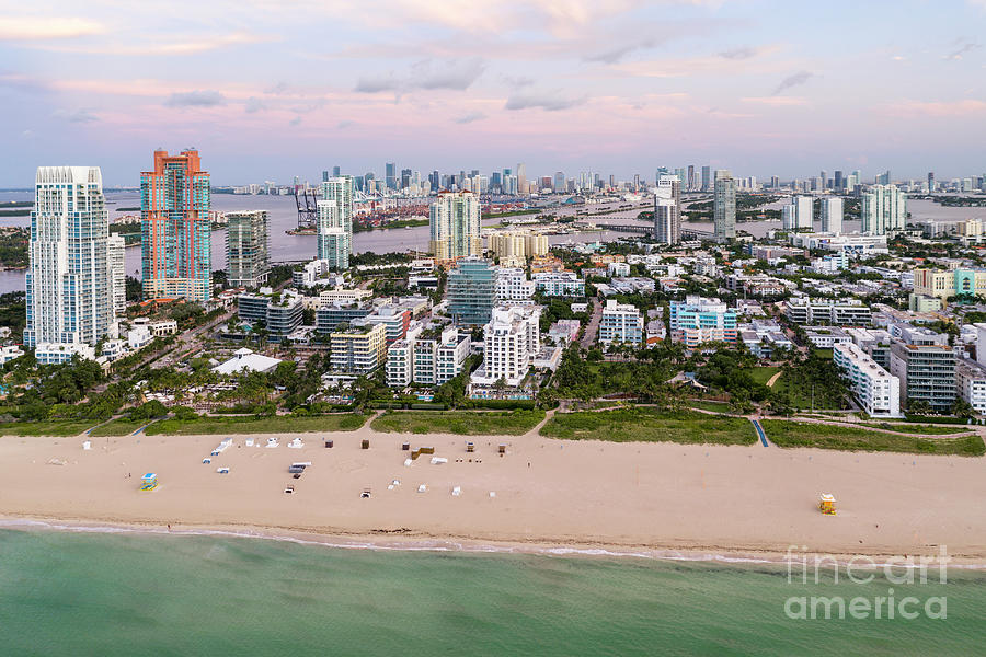 Aerialof Miami Beach and City Photograph by Matteo Colombo
