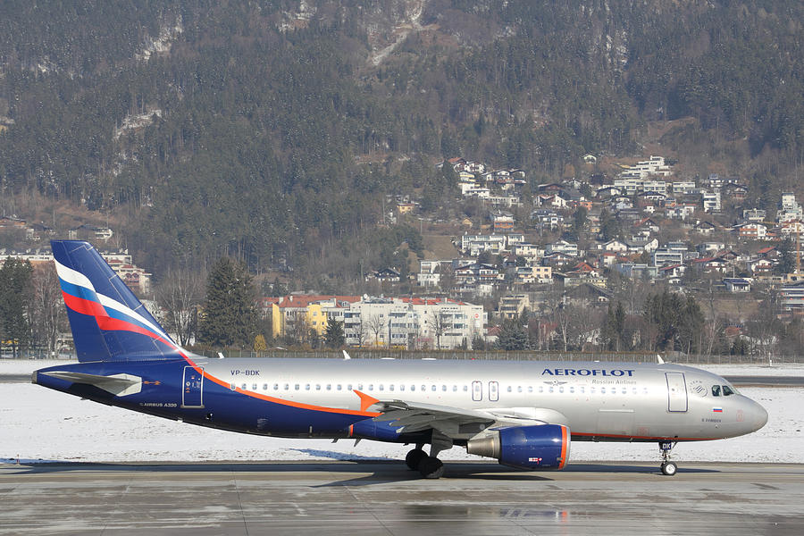 Aeroflot Airbus A320 passenger jet in Innsbruck Photograph by Pejft