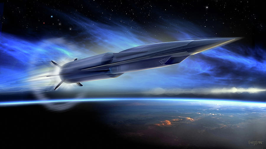Aerojet Rocketdyne - hypersonic- illus number one - studio Digital Art by James Vaughan