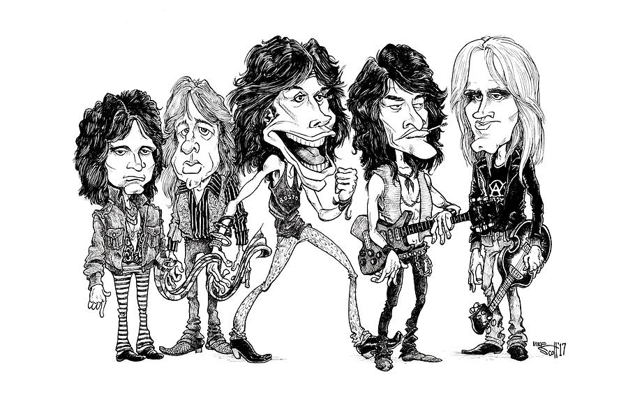 Aerosmith Drawing by Mike Scott