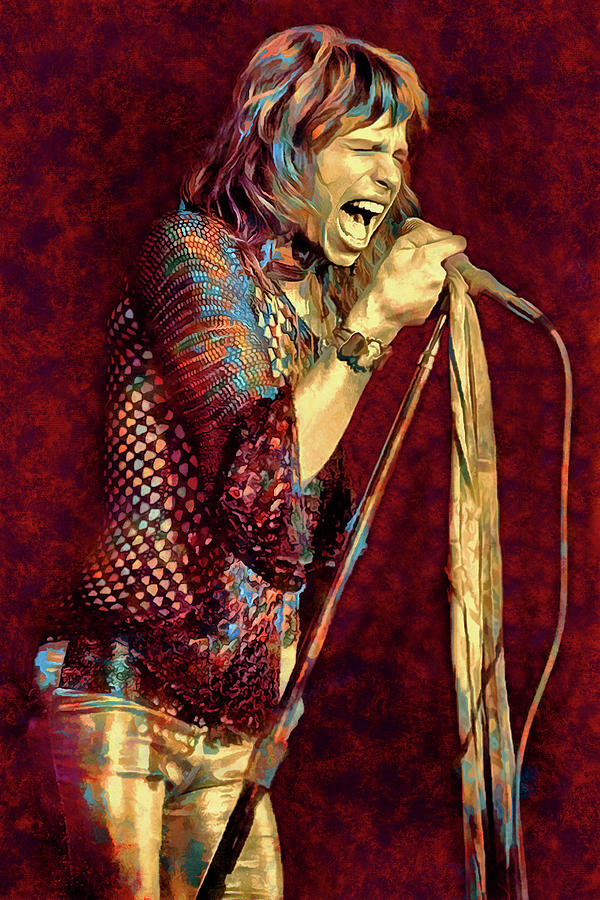 Aerosmith Steven Tyler Art Rocks by James West Mixed Media by The ...