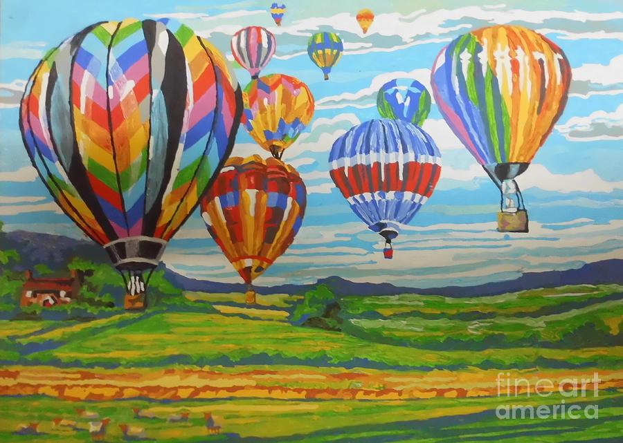Air Balloon Painting - Aerostato by Tania Stefania Katzouraki