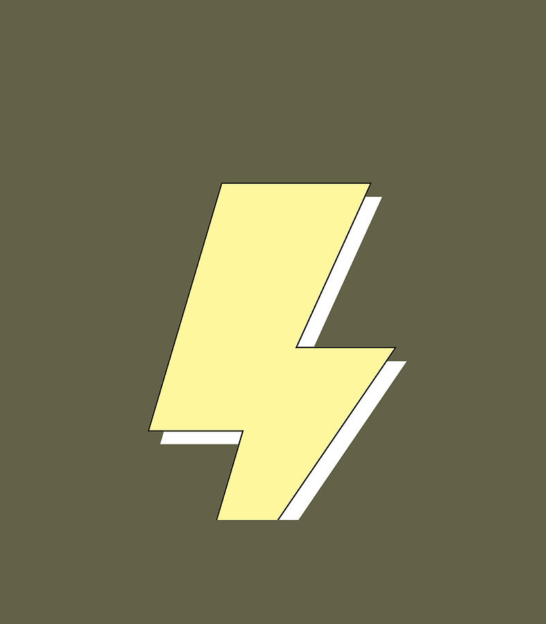 Aesthetic Pastel Yellow Lightning Bolt Digital Art by Struaf Carli ...