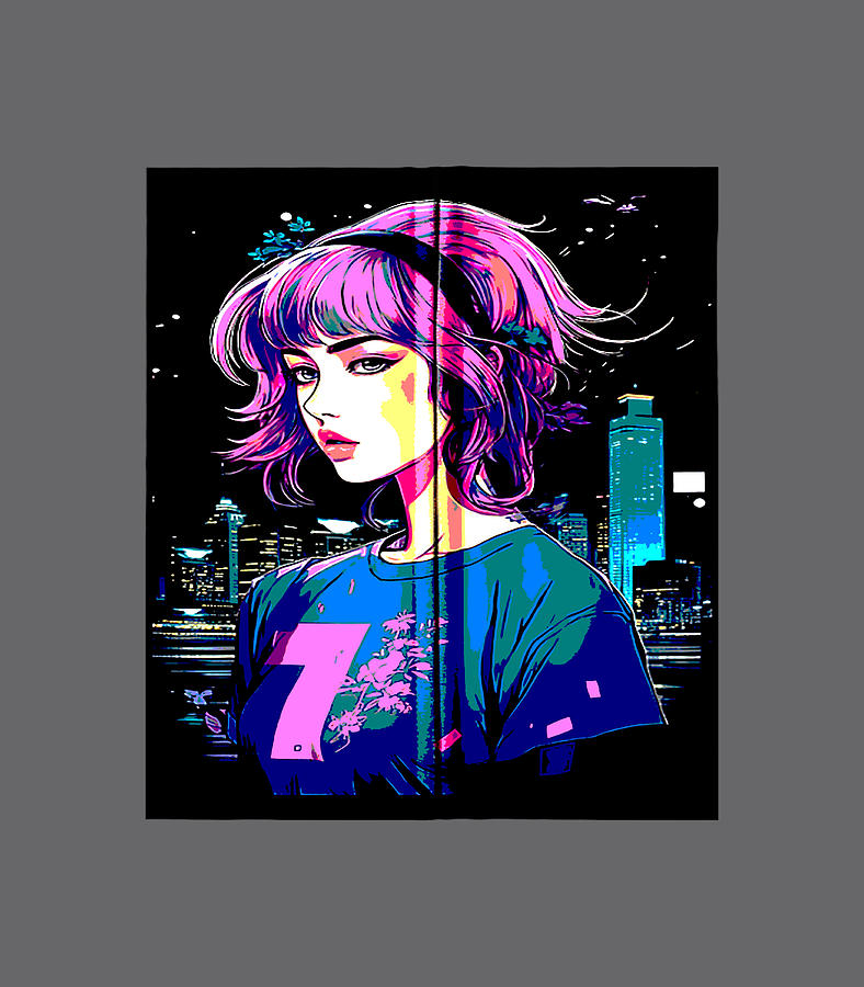 Aesthetic Retro Japanese Vaporwave Anime Futurism Digital Art by Halle ...