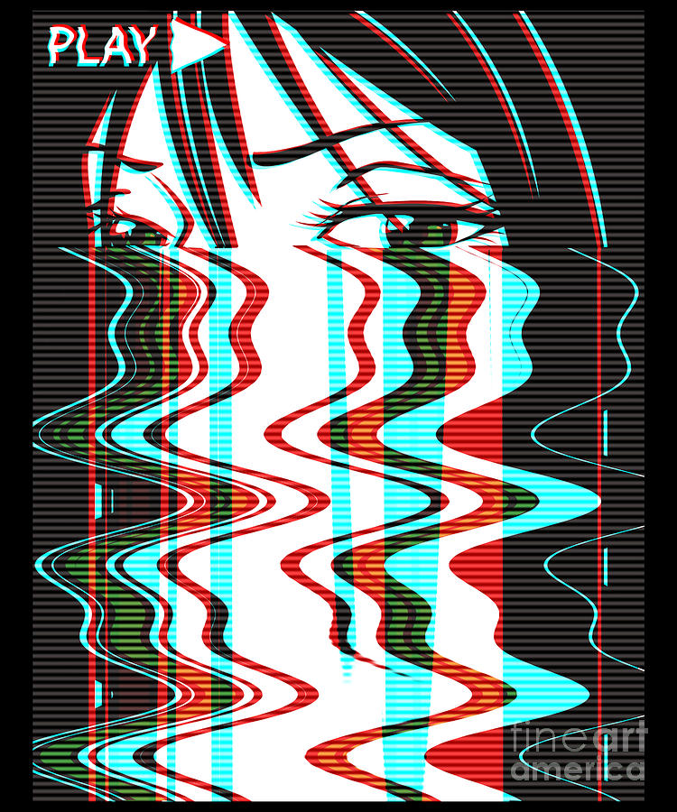 Aesthetic Vaporwave Sad Anime Egirl With Glitch Effect Graphic Digital Art By Dc Designs Suamaceir Pixels