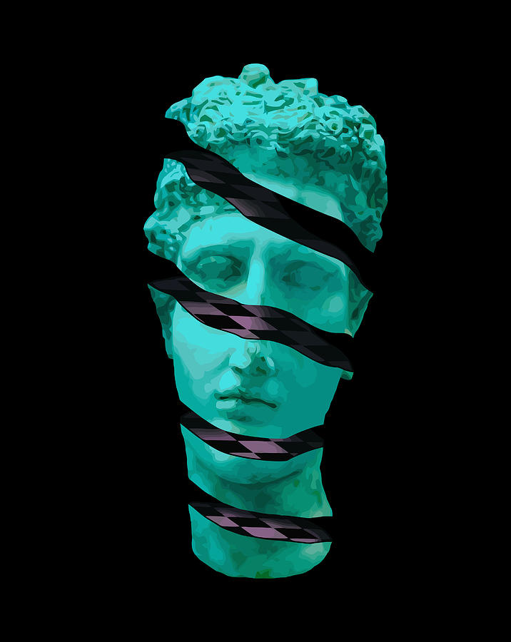 Aesthetic Vaporwave Statue Sliced Greek Statue Design Gift Digital Art ...
