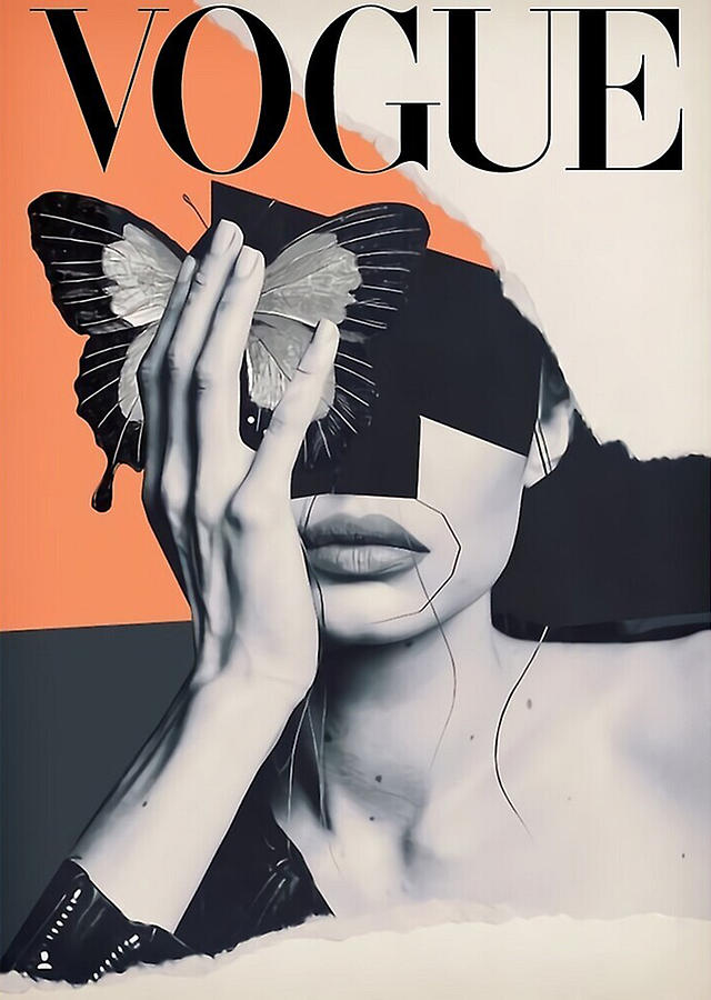 Vintage Digital Art - Aesthetic Vogue Cover by Anna Shawn