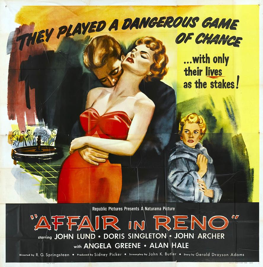 Reno Mixed Media - Affair in Reno, 1957 by Movie World Posters