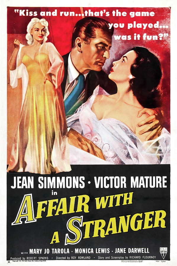Vintage Mixed Media - Affair With a Stranger, 1953 by Movie World Posters