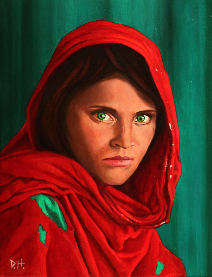 Afghan Girl Painting By Donald Herion