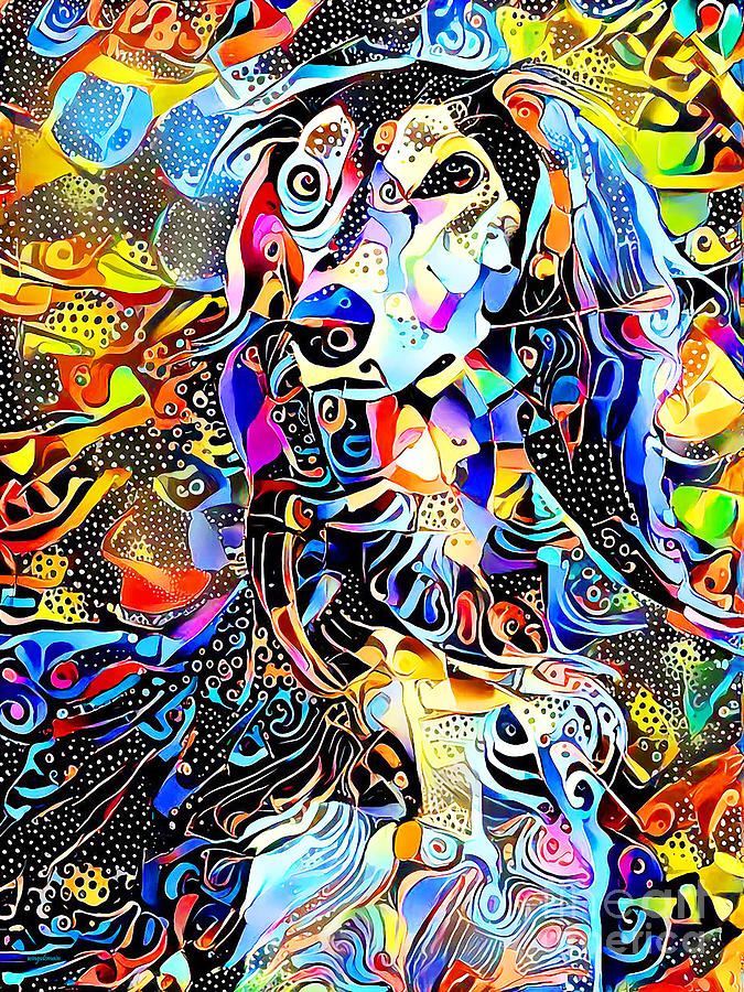 Afghan Hound Dog in Vibrant Contemporary Surreal Abstract Colors 20210203 Photograph by Wingsdomain Art and Photography