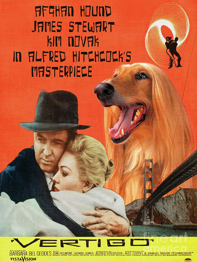 Afghan Hound Vertigo Movie Poster Painting by Sandra Sij - Fine Art America