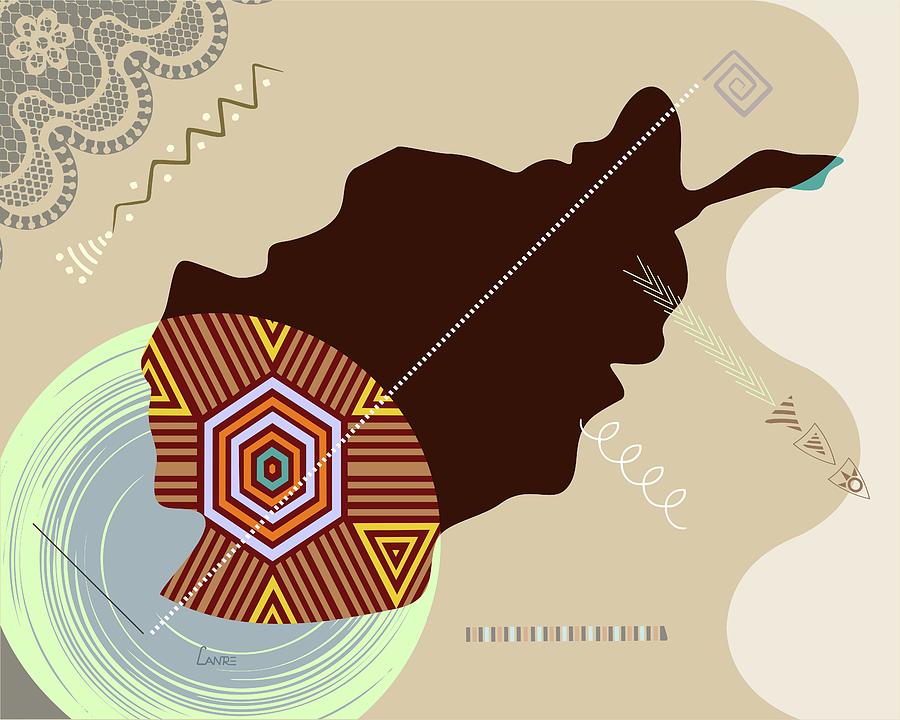 Pattern Design Digital Art - Afghanistan Stylized by Lanre Studio