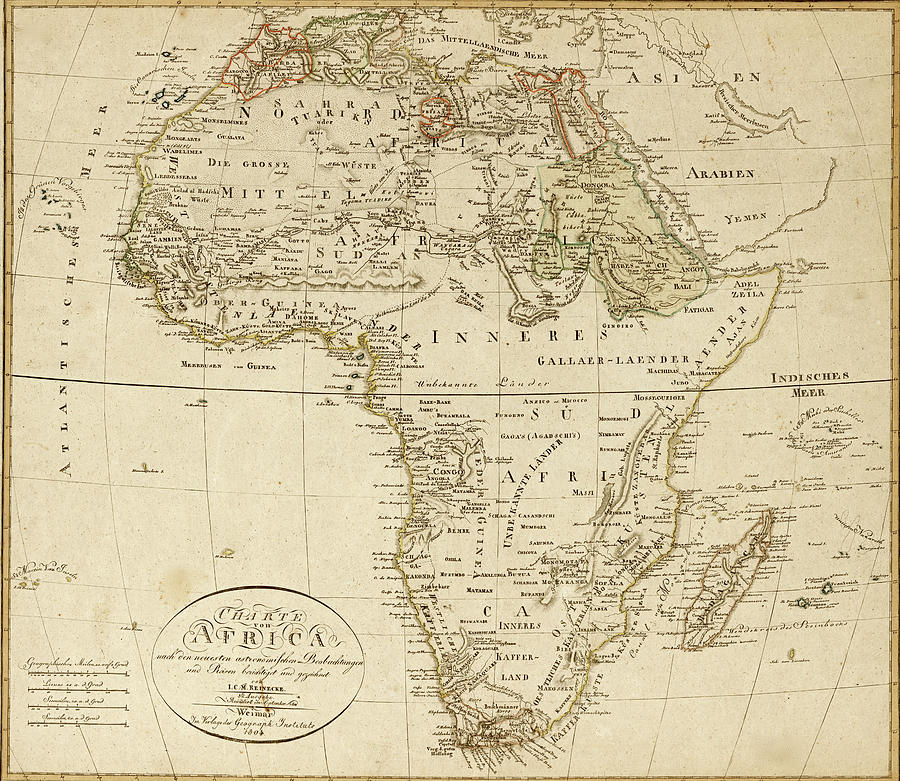 Africa 1804 Drawing by Vintage Maps - Fine Art America