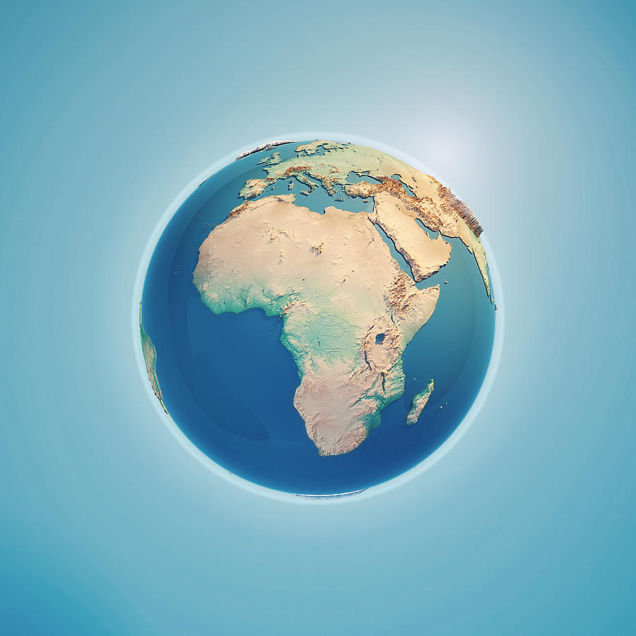 Africa 3D Render Planet Earth Photograph by FrankRamspott