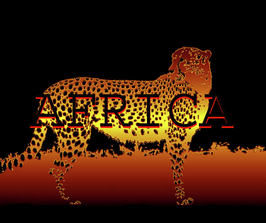 Africa and Cheetah Mixed Media by David Lee Thompson