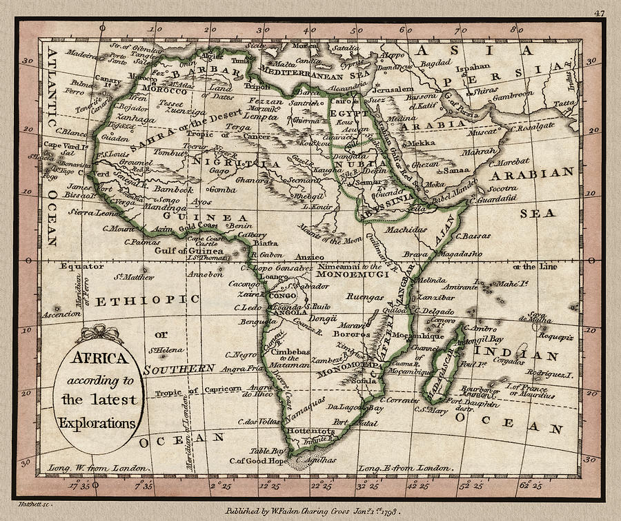 Africa Antique Map 1798 Photograph by Phil Cardamone