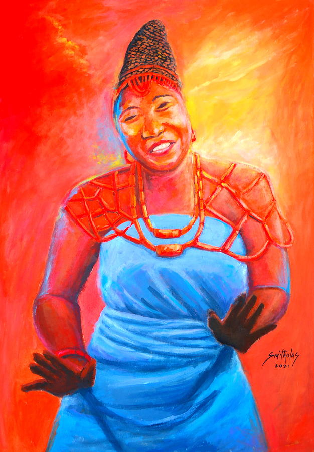 Africa  Dance Maiden Painting by Olaoluwa Smith