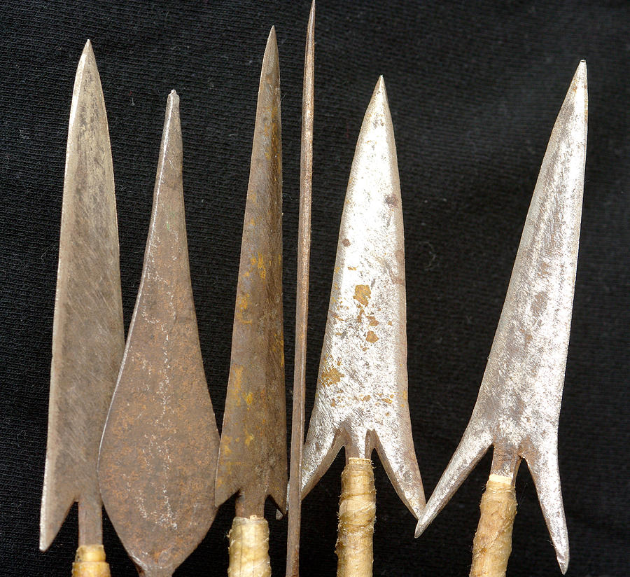 Africa, East Africa, Kenya, Mombassa, View Of Hand-Made Barbed Arrow Heads (For Use Against People) Photograph by Kypros