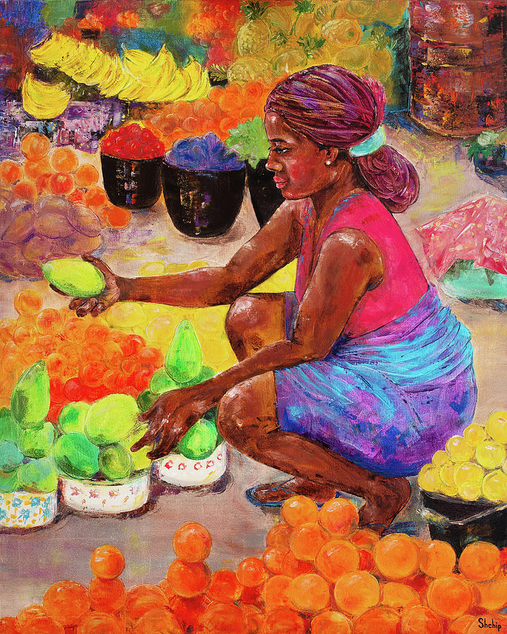 Africa. Fruit Market Painting by Natalia Shchipakina - Fine Art America