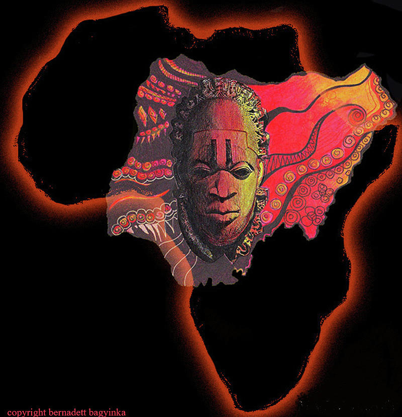 Africa map with Nigeria Drawing by Bernadett Bagyinka