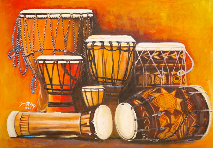 Africa Musical Instrument Painting by Olaoluwa Smith