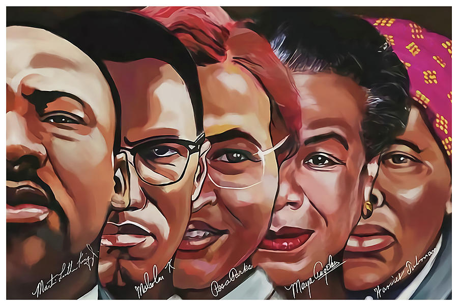 African American Black Heroes Painting Poster Wall Art Home Living ...