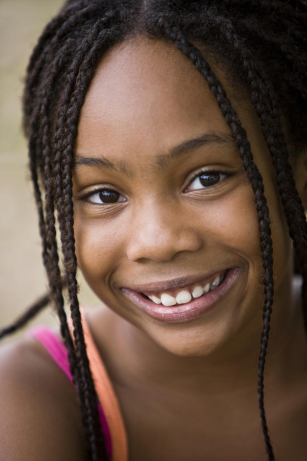 African American Girl with Braids Photograph by Derek Latta