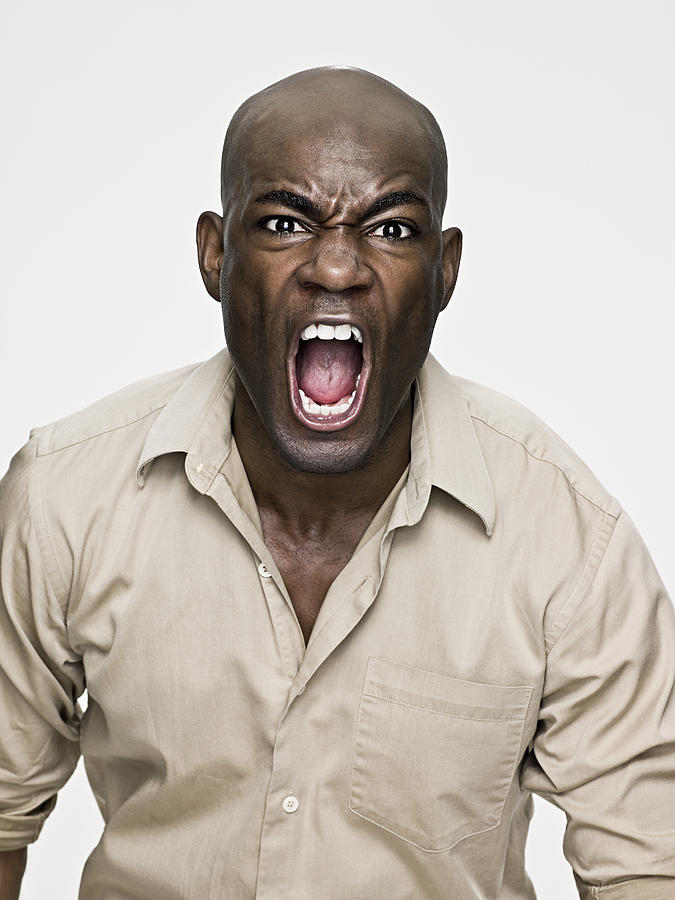 African american man shouting Photograph by Image Source