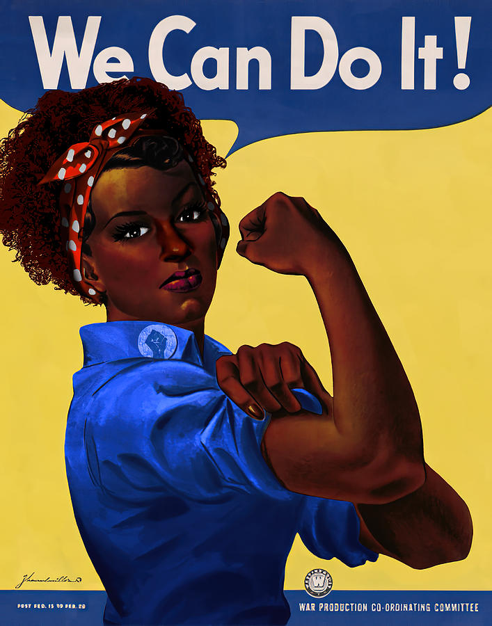 African American Rosie the Riveter We Can Do It Painting by Caitlin ...