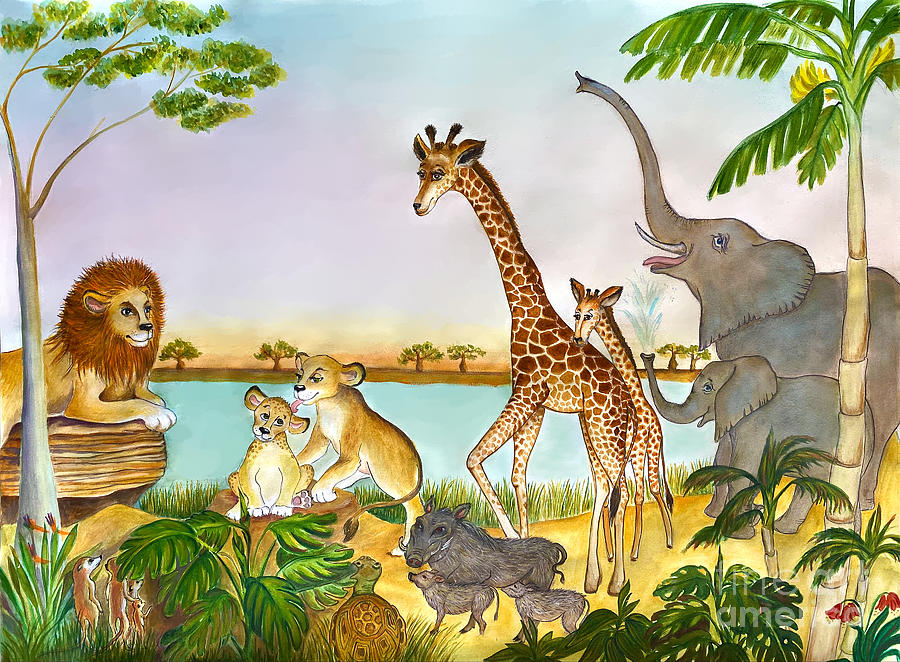 African Animals Painting by Ella Boughton