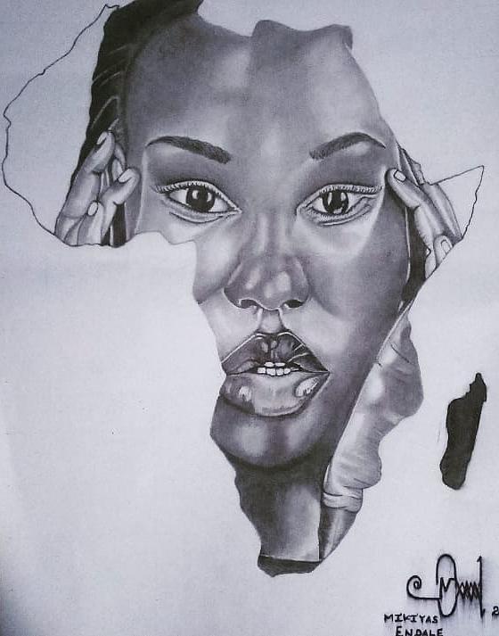 African beauty Drawing by Mikiyas Endale - Fine Art America