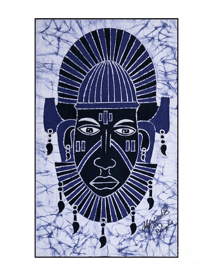 African blue mask Painting by Relique Dorcis