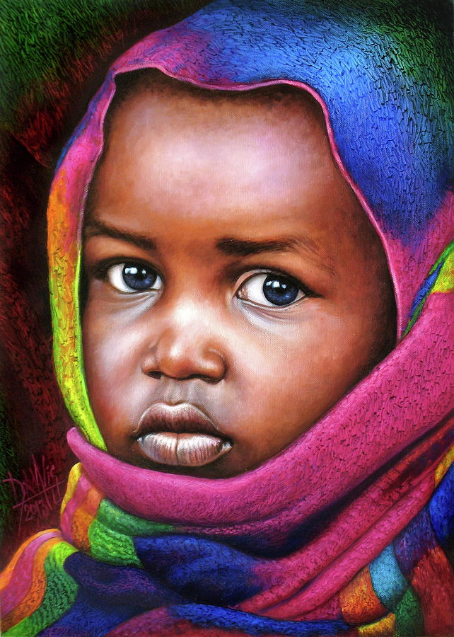 African Child 70 Painting by Dora Alis Mera V - Fine Art America