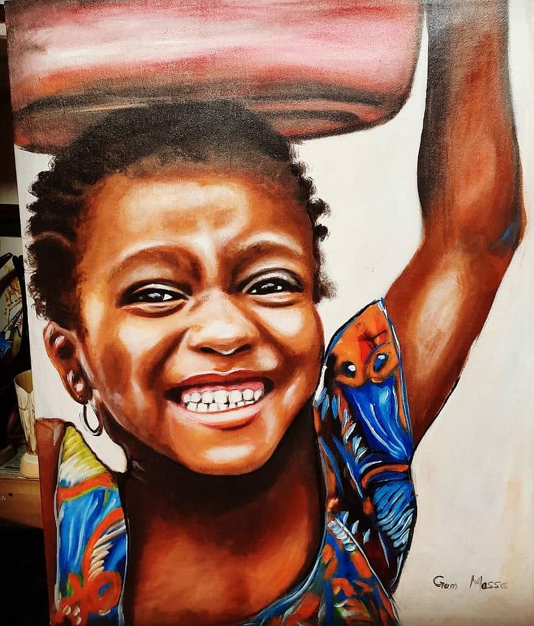 African child Drawing by Gam massa - Fine Art America