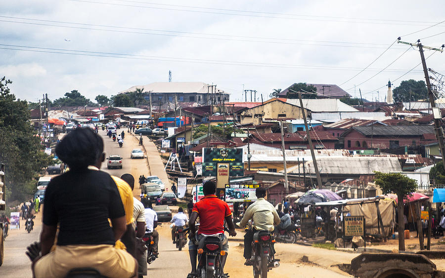 African city traffic. Abuja, Nigeria. Photograph by Peeterv