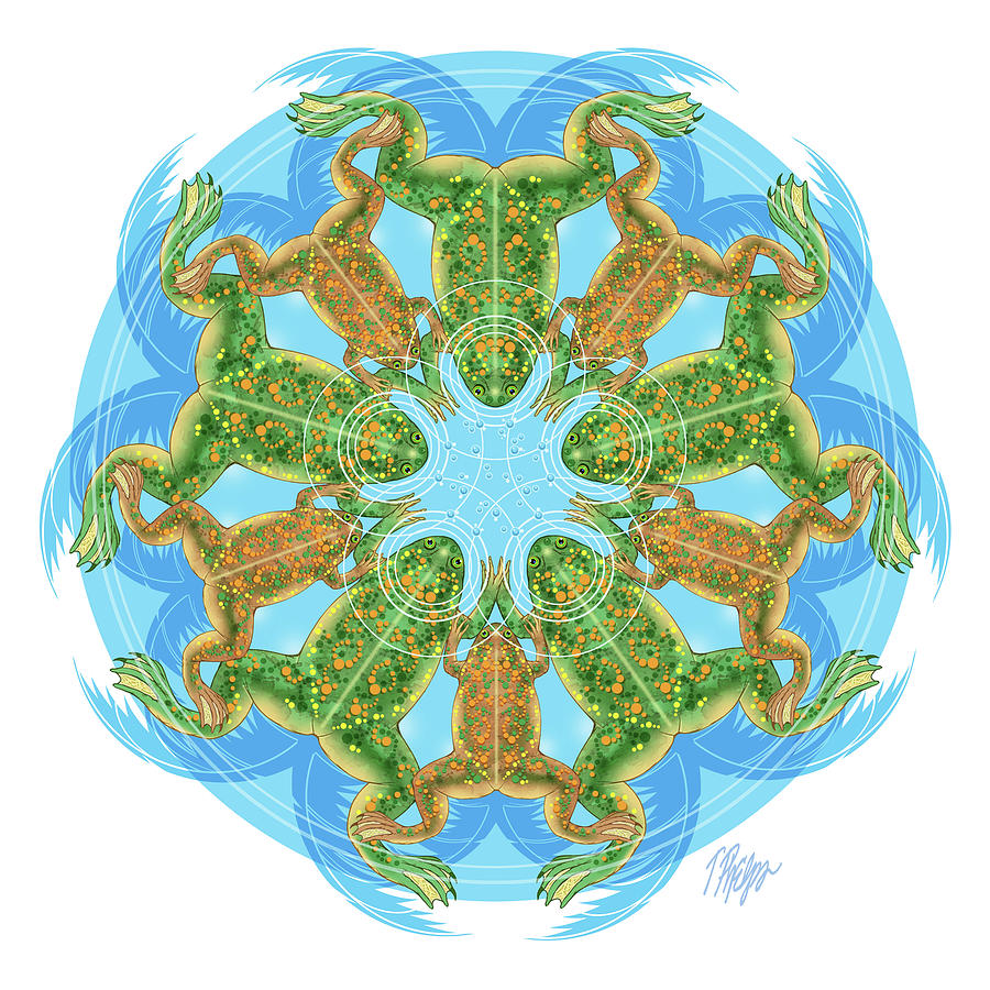 African Clawed Frog Xenopus Mandala Digital Art by Tim Phelps