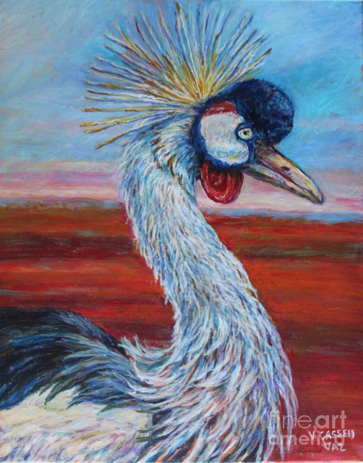 African Crowned Crane Painting by Veronica Cassell vaz