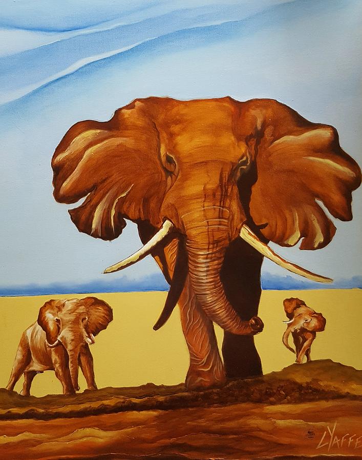 African Elephant Painting by Loraine Yaffe