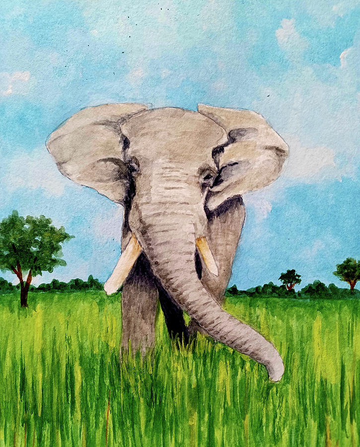 African Elephant Number 3 Painting by Michael Vigliotti